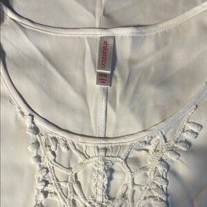 White Lace Detail Top